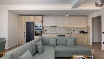 Deluxe-Villa, Meerblick | Wohnzimmer