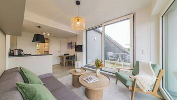 Appartement Ăconomique, balcon | Coin sĂ©jour | TĂ©lĂ©vision Ă Ă©cran plat