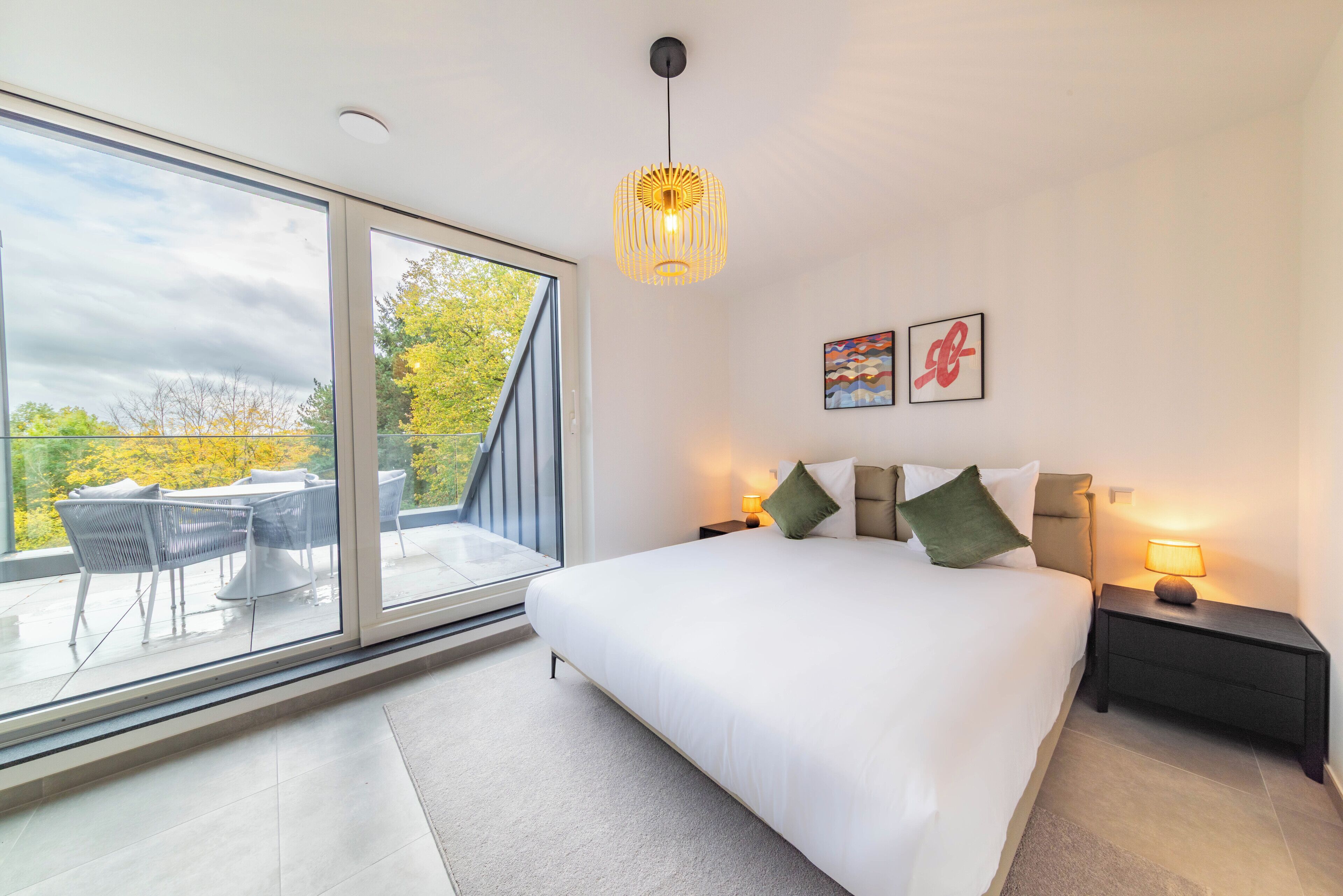 舒适公寓, 阳台, 花园景观 | 办公桌、笔记本电脑工作区、免费 WiFi