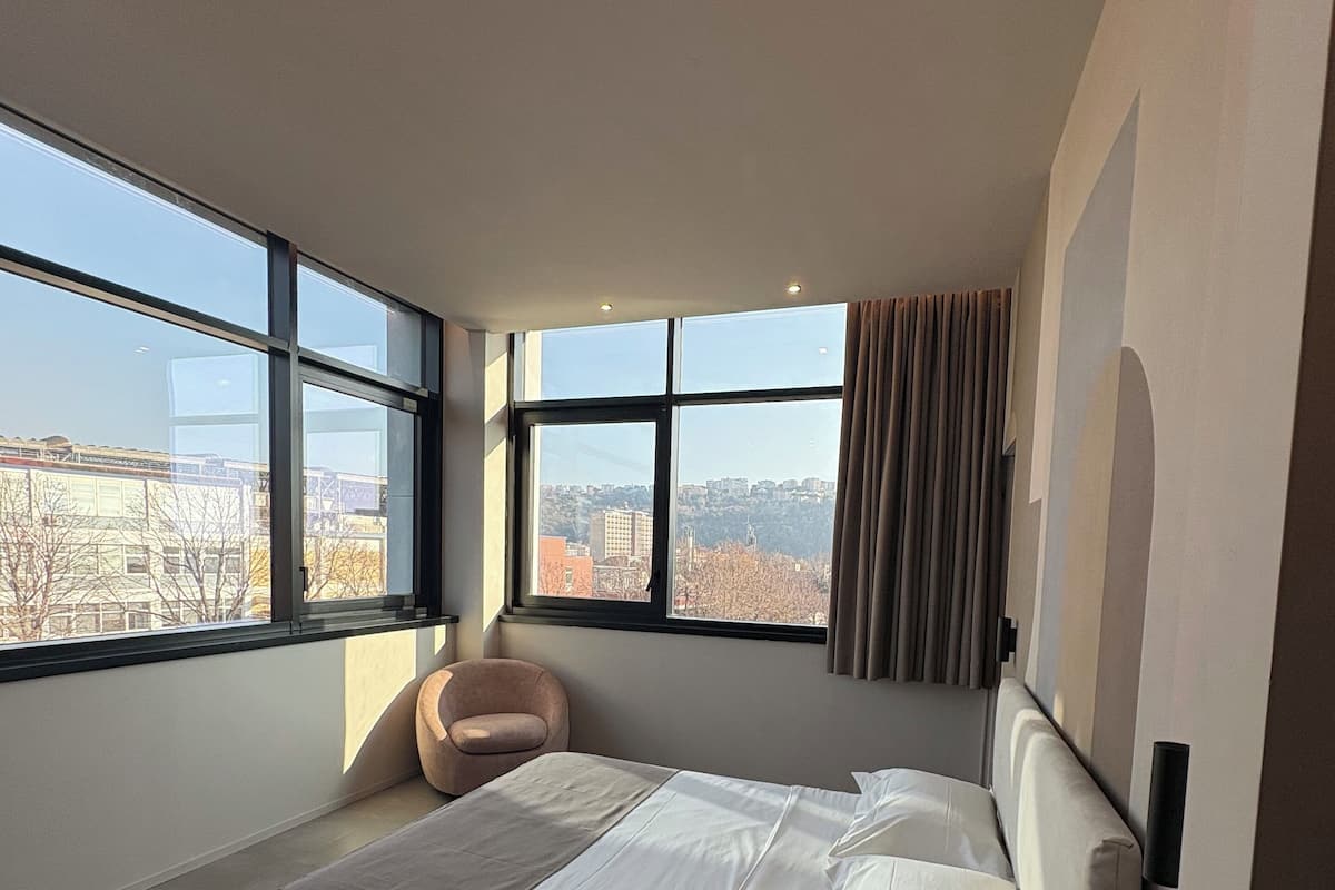 Habitació doble estàndard, vistes a la ciutat | Caixa forta a l'habitació, escriptori i habitacions insonoritzades