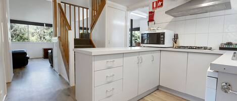 Fridge, microwave, stovetop, dishwasher