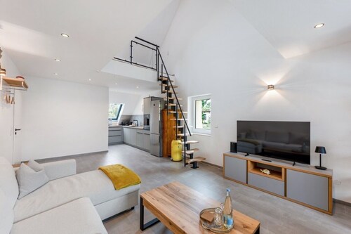 Modern loft on the vineyard in the historic winery with pool, dogs allowed!