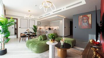 Deluxe Apartment, Balcony | Living area
