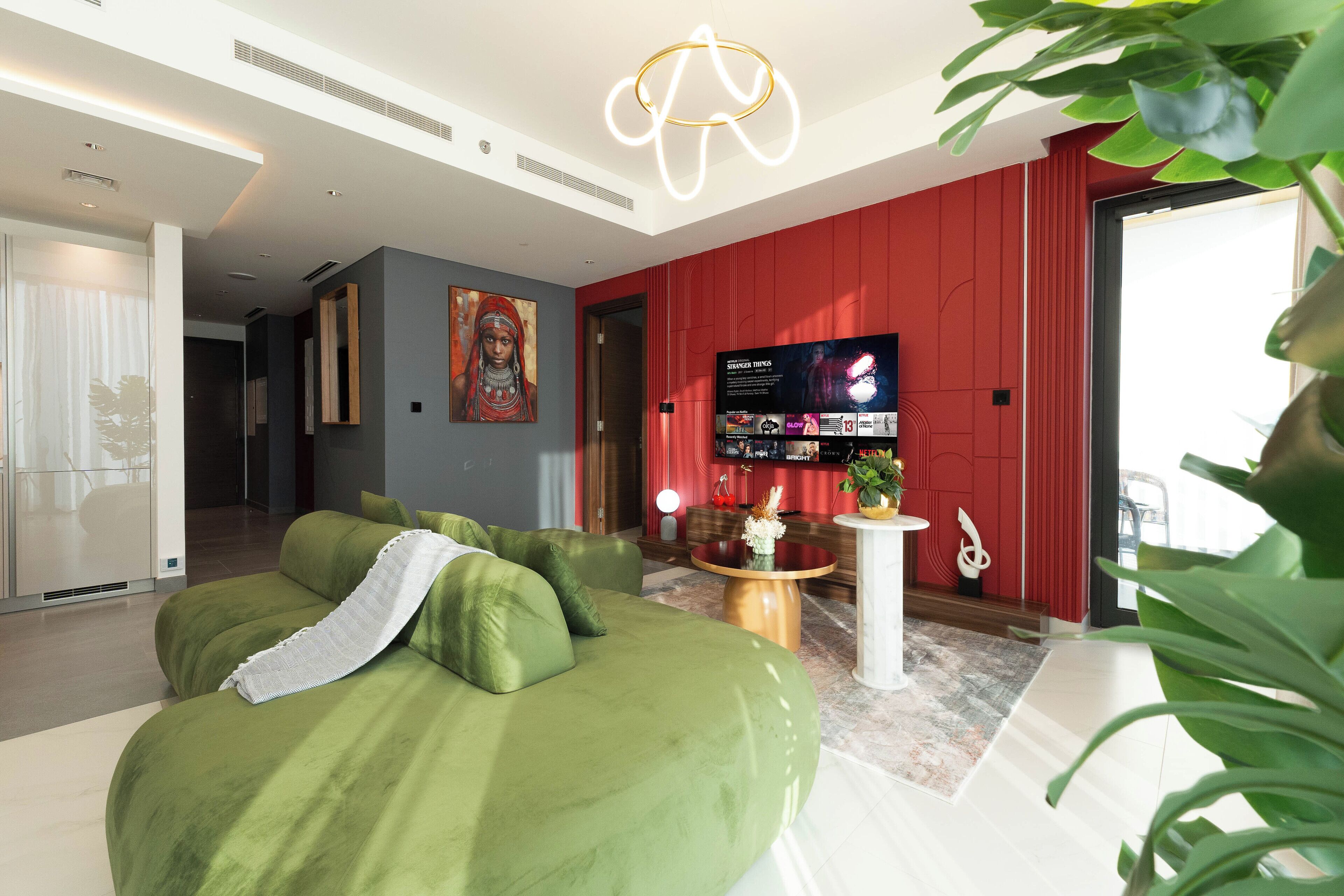 Deluxe Apartment, Balcony | Living area