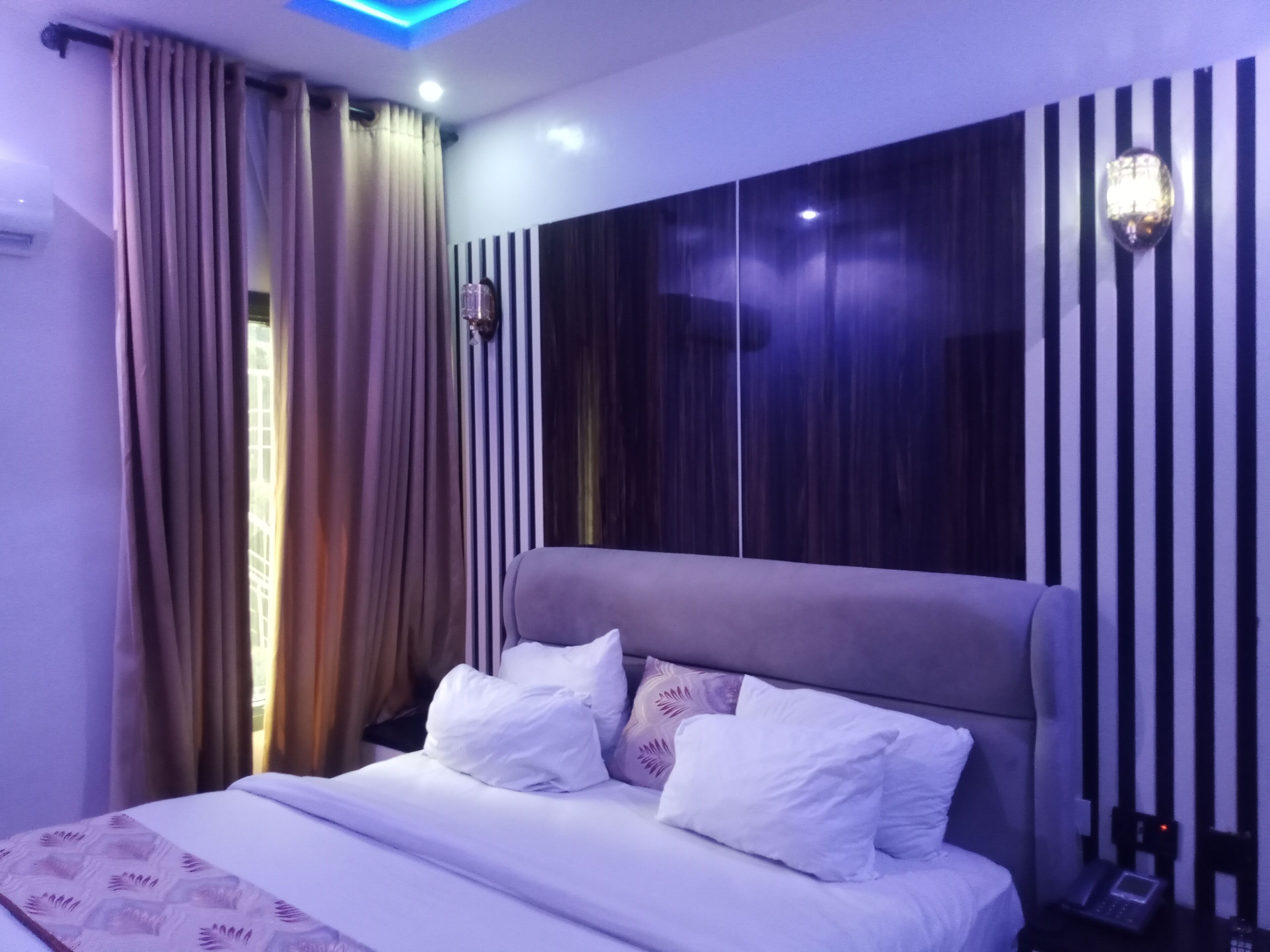 Individually decorated, individually furnished, desk, laptop workspace