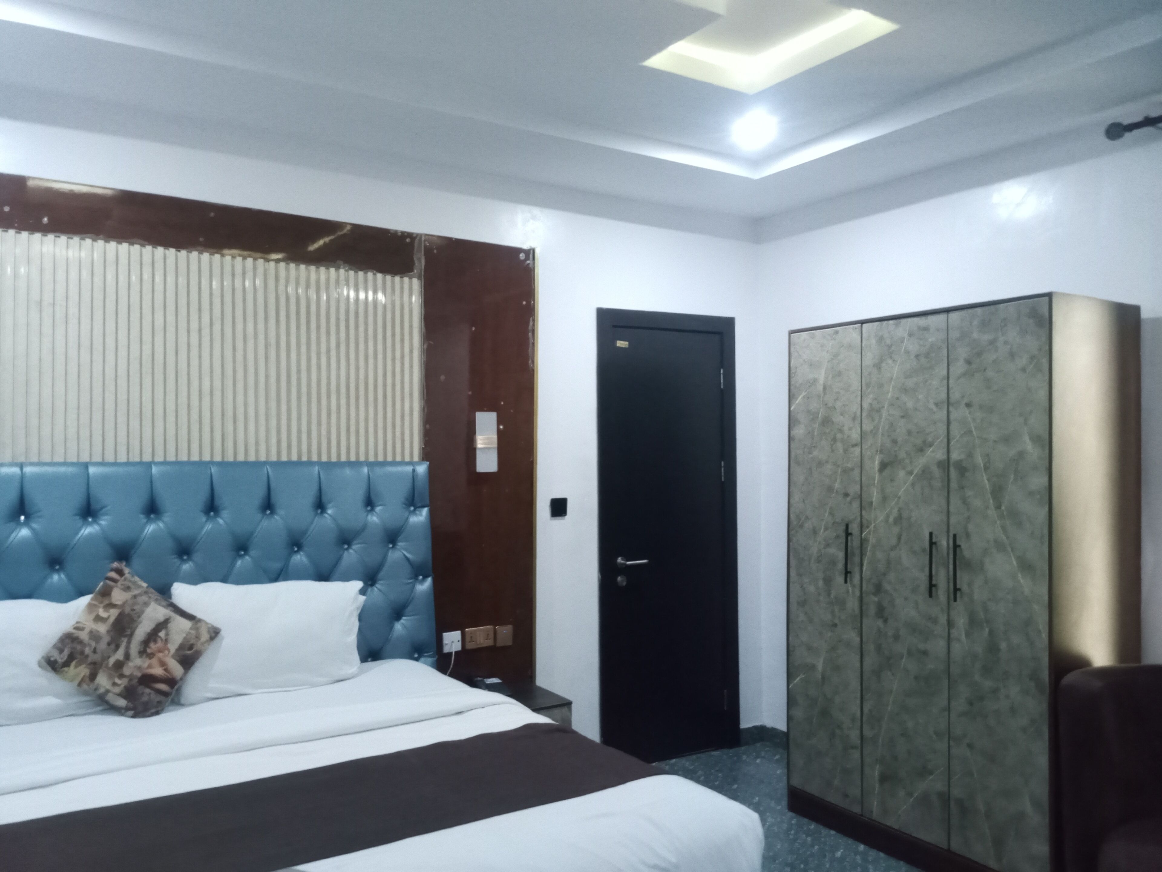 Individually decorated, individually furnished, desk, laptop workspace