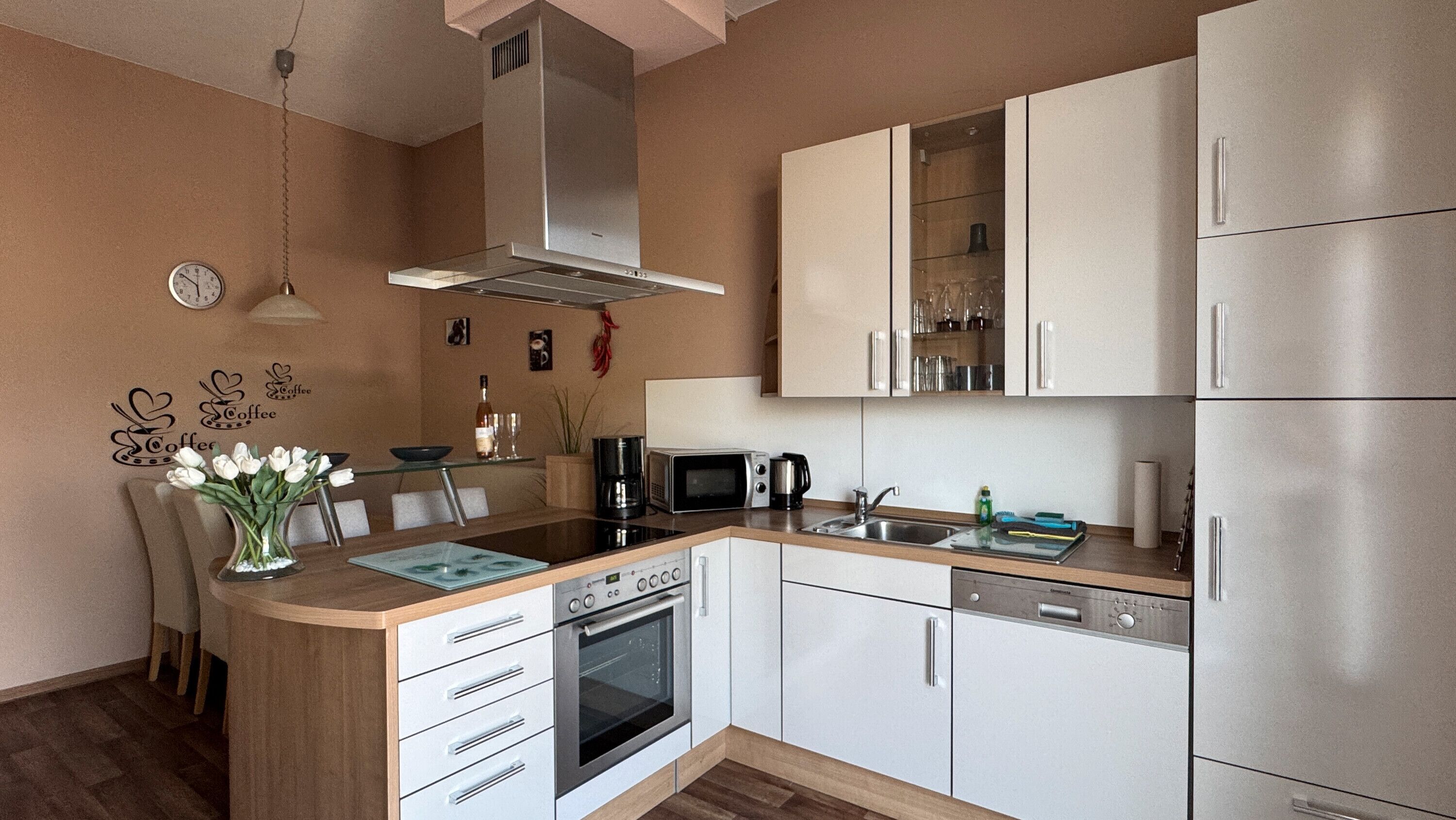 Kühlschrank, Mikrowelle, Ofen, Herdplatte