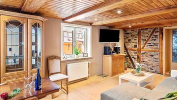 TV, DVD player, stereo