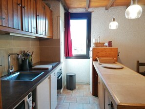 Coffee/tea maker, fridge, microwave, oven - Spacious 3-room apt for 6 with balcony in Pra-Loup (Pra-Loup)