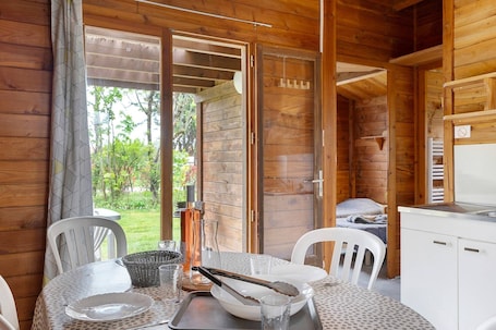 Dining. Chalet “Bois 3” with Shared Pool and Private Terrace