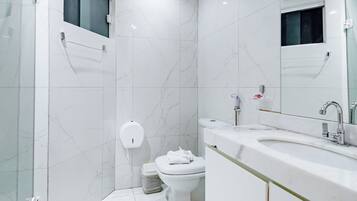 Standard Room | Bathroom | Shower, towels, soap, toilet paper