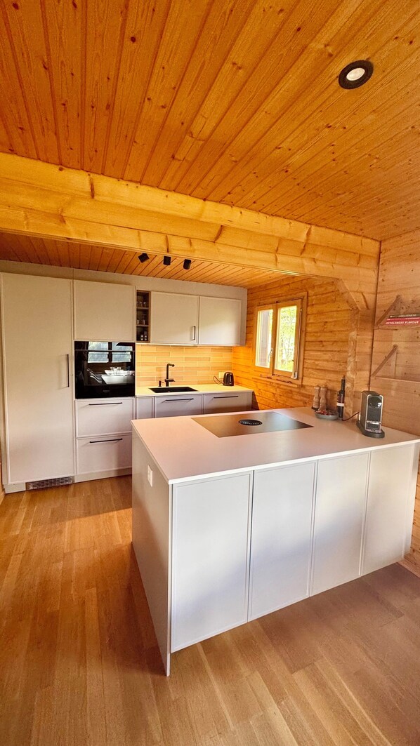 Refrigerador, microondas, horno, placa de cocina