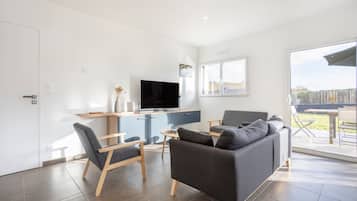 Een televisie en een dvd-speler