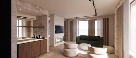 Suite, Blick auf den Golfplatz | Wohnbereich