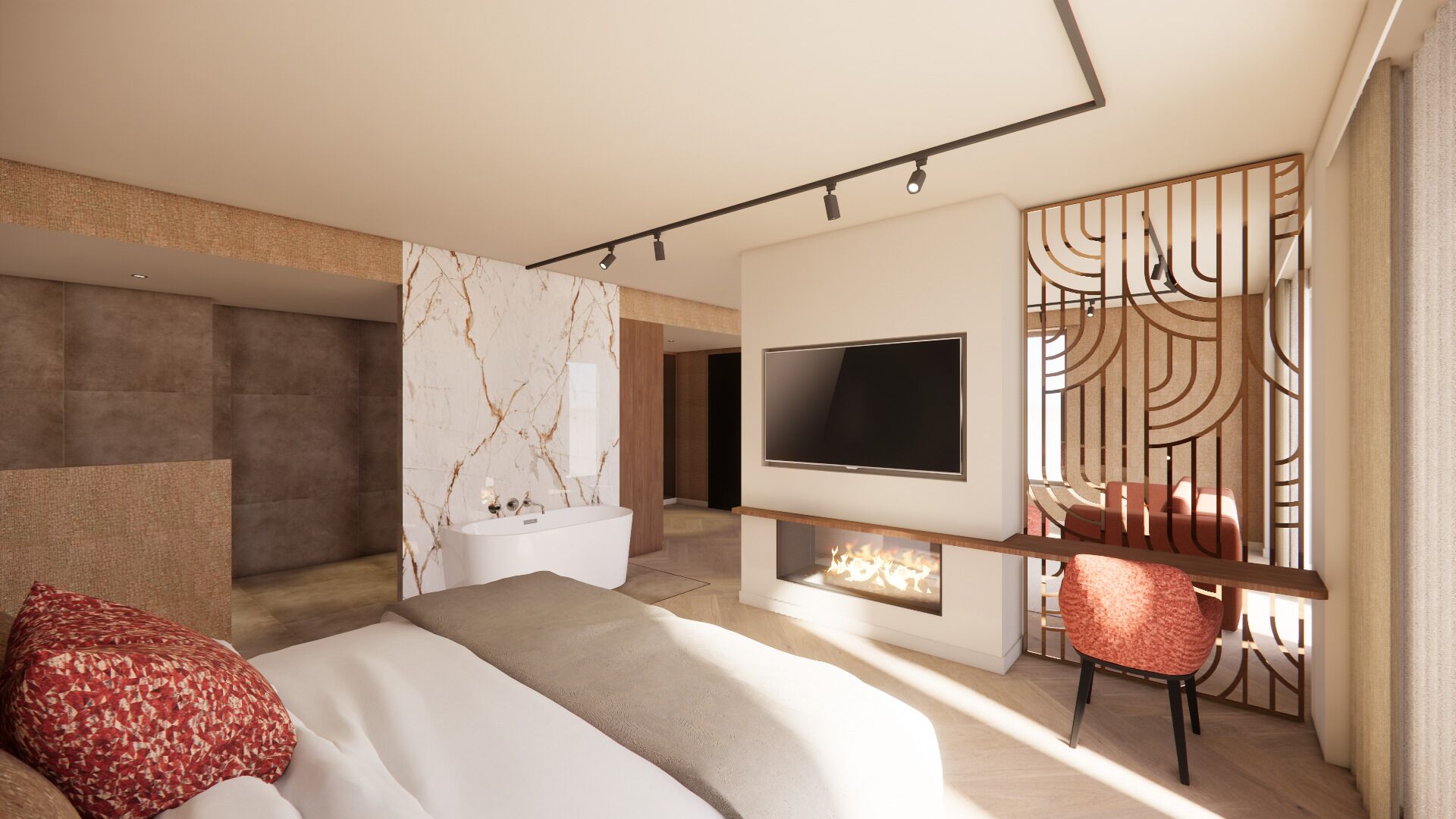 Escritorio, tabla de planchar con plancha y wifi gratis 