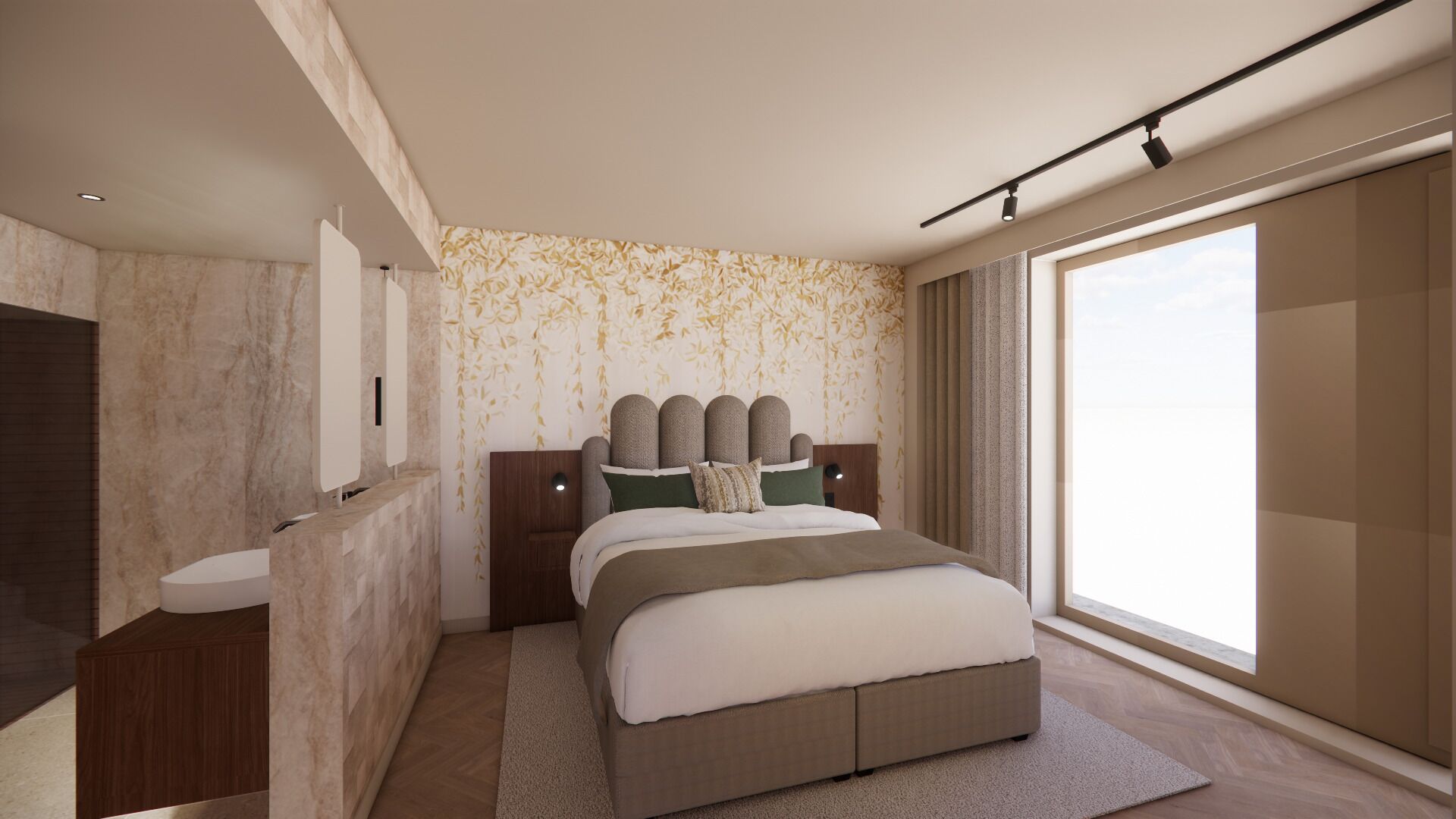 Escritorio, tabla de planchar con plancha y wifi gratis 