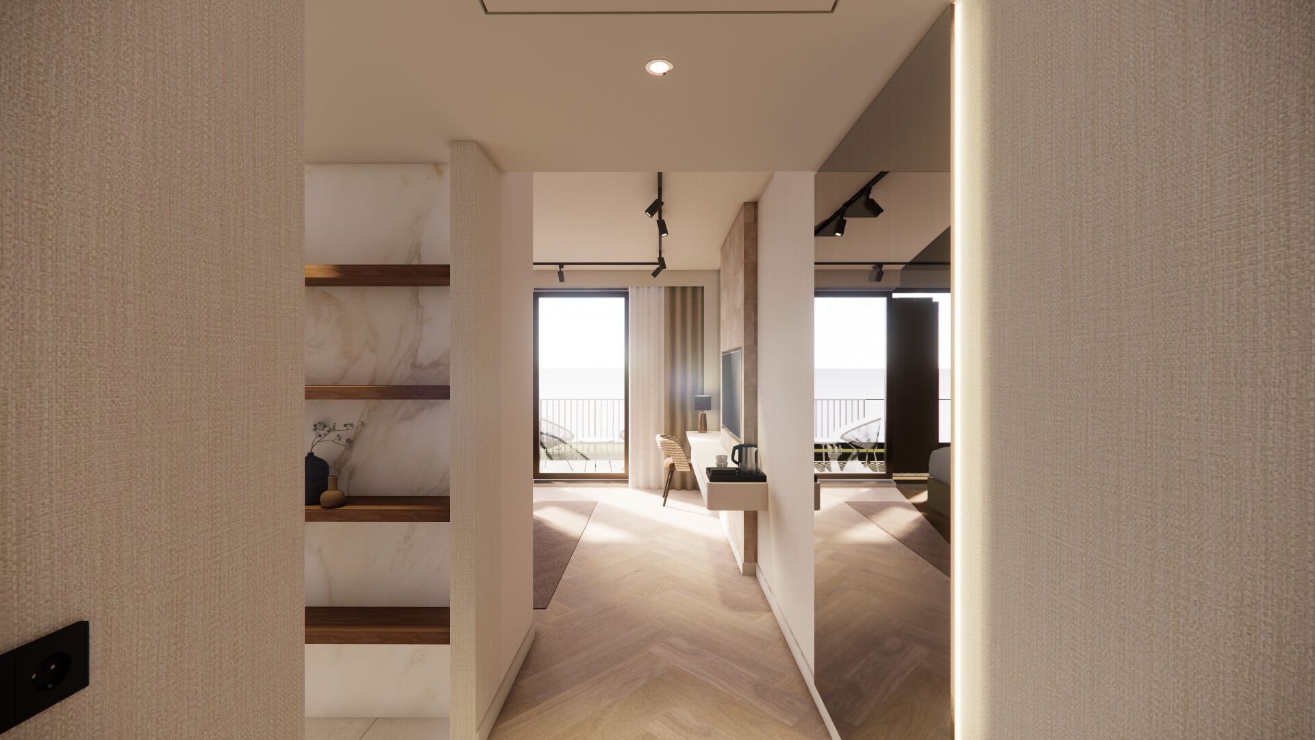 Superior-Doppelzimmer, Balkon | Schreibtisch, Bügeleisen/Bügelbrett, kostenloses WLAN