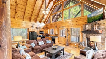 TV, fireplace, DVD player, offices