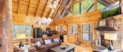 TV, fireplace, DVD player, offices