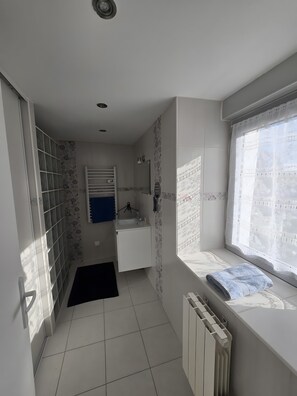 Shower, hair dryer, towels - Gîte "Le Cocon Du Bassigny" with Private Garden and Wi-Fi (Is-en-Bassigny)