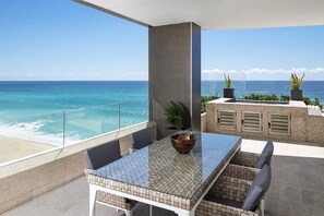 Outdoor dining - 4,198-square-foot oceanfront suite is chic and modern (Aurora)