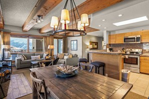 Apartment, Resort View, Mountainside No Resort Fee | Living area | Fireplace - The Plaza Crested Butte (Crested Butte)
