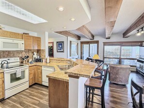 Apartment, Resort View, Mountainside No Resort Fee | Living area | Fireplace - The Plaza Crested Butte (Crested Butte)