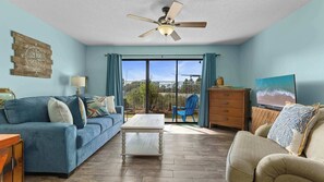 Condo, 1 Queen Bed with Sofa bed, Kitchen, Garden View (Seaside BR Club 1115) | Living area - Seaside Beach & Racquet Club 1115 (Orange Beach)