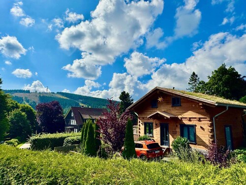 Blockhutte im Harz mit Sauna und Kamin