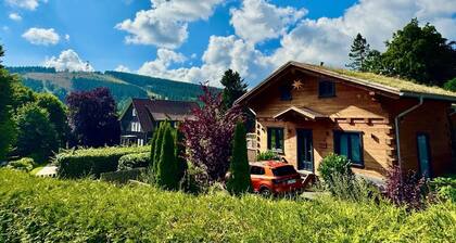Blockhutte im Harz mit Sauna und Kamin