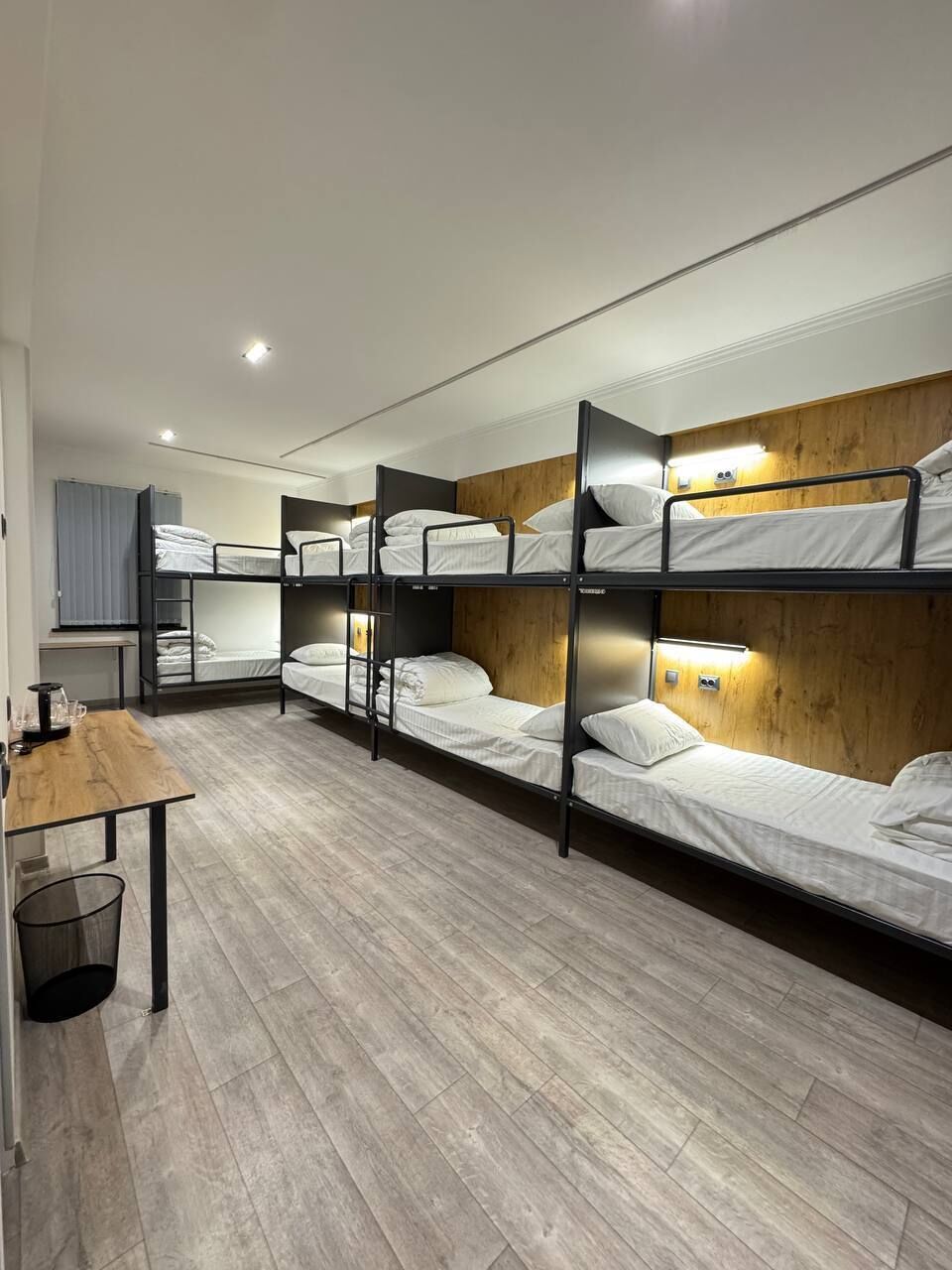 Desk, free WiFi, bed sheets