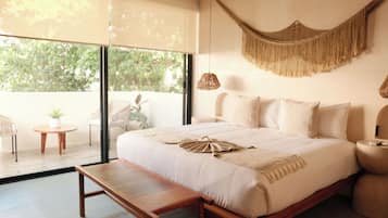 Villa Deluxe, 1 habitación, vista al jardín | Ropa de cama de alta calidad y minibar