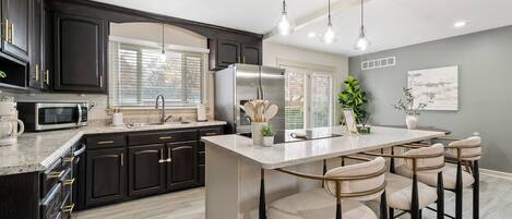 Microwave, oven, stovetop, dishwasher