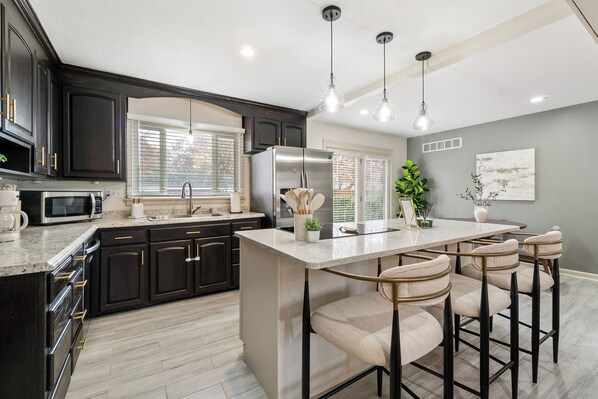 Microwave, oven, stovetop, dishwasher