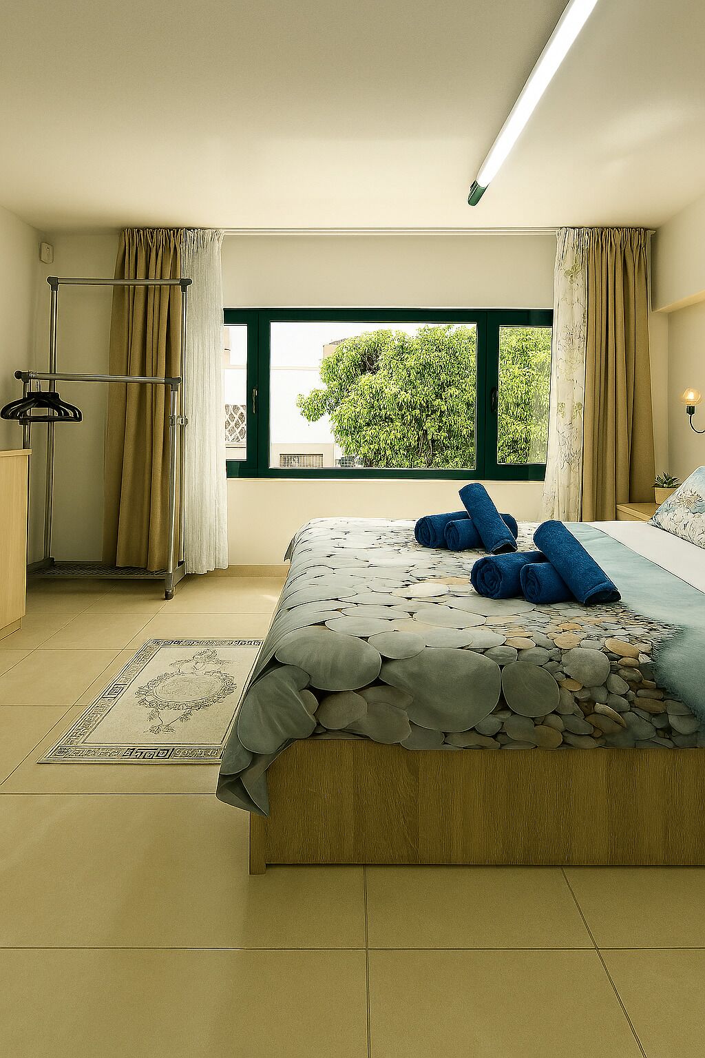 1 habitación, tabla de planchar con plancha, wifi gratis y ropa de cama 