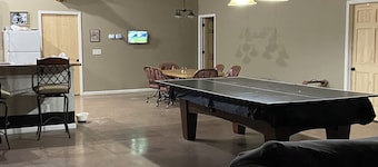 Family Retreat with pool table and double bunks.