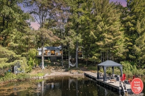 Private Lakefront Escape Dock, Hammock & Sunset Views, Your Own Waterfront San