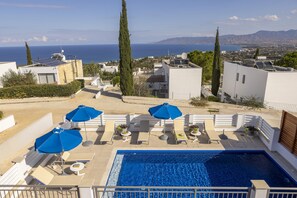 Pool - Melisoulla, modern villa, sea views, pool, home from home. (Latchi)