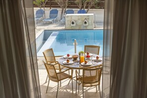 Dining - Villa Rhodia: village location, pool, Wifi, A/C, sleeps 10 (Steni)