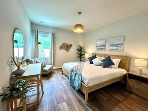 Desk, iron/ironing board, travel crib, free WiFi