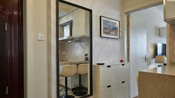 Superior studio, uitzicht op de binnenplaats | Woonruimte