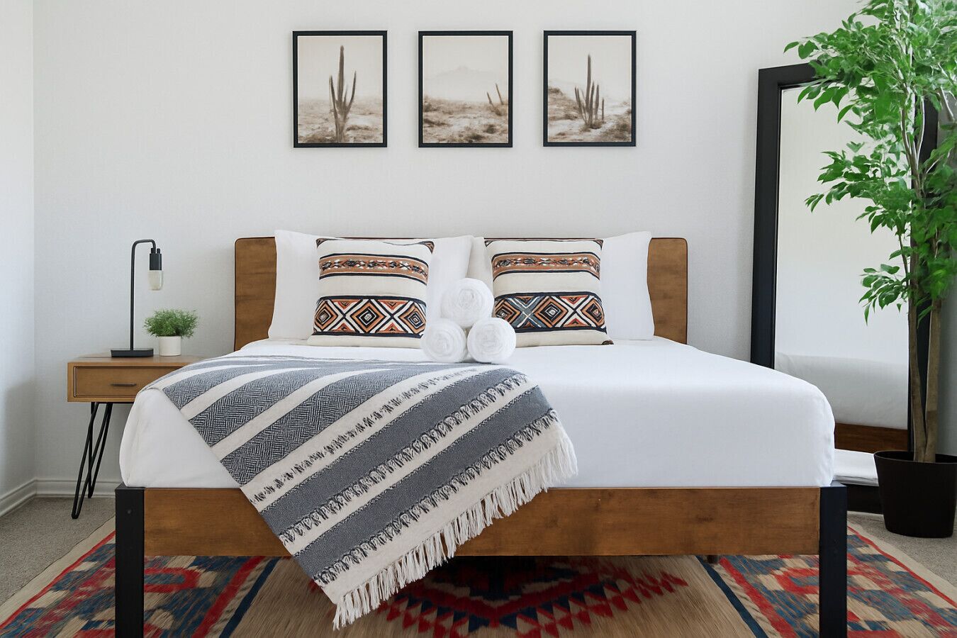 Tabla de planchar con plancha, wifi y ropa de cama 