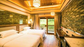 Habitación clásica con 2 camas individuales, vista al patio | Wifi gratis