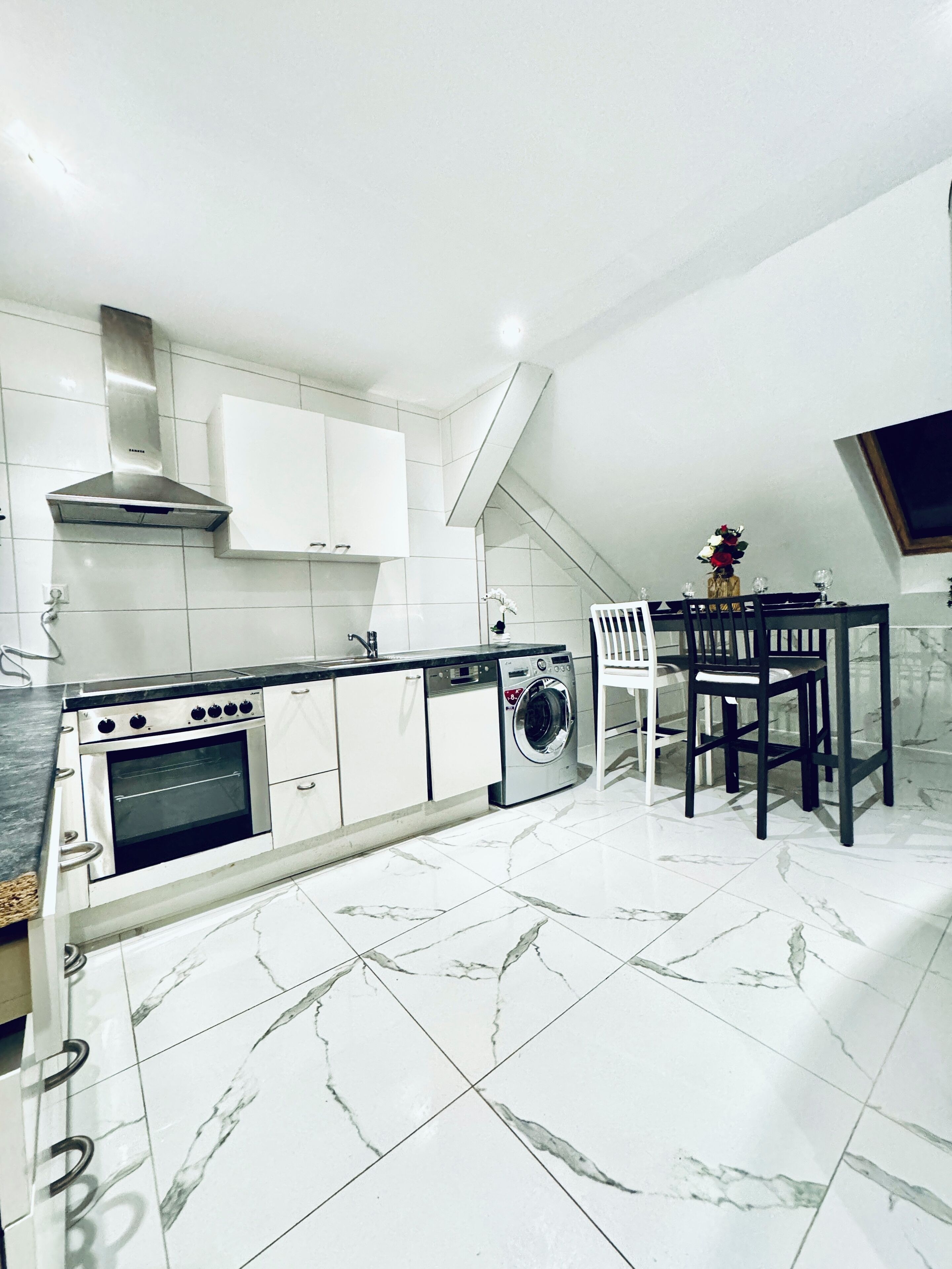 Oven, stovetop, dishwasher, cookware/dishes/utensils