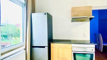 Basic Apartment | Private kitchen | Oven, stovetop, cookware/dishes/utensils