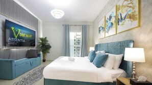Apartemen Mewah, 2 kamar tidur, pemandangan kota, tepi danau