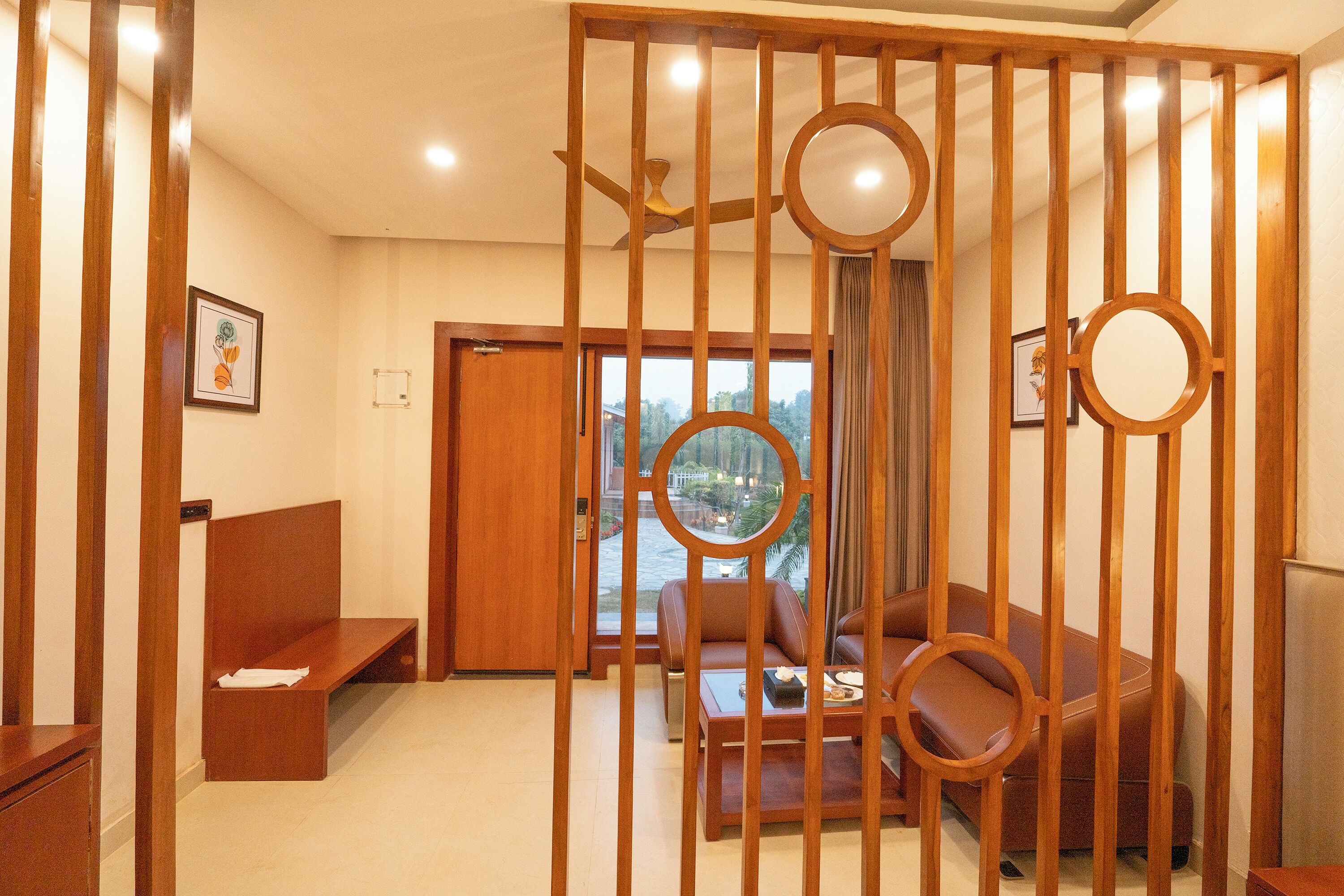 Family Studio Suite, Garden View | Desk, laptop workspace, free WiFi