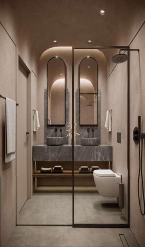 Shower, free toiletries, hair dryer, towels - Aethra Hotel & Suites (Nidri)