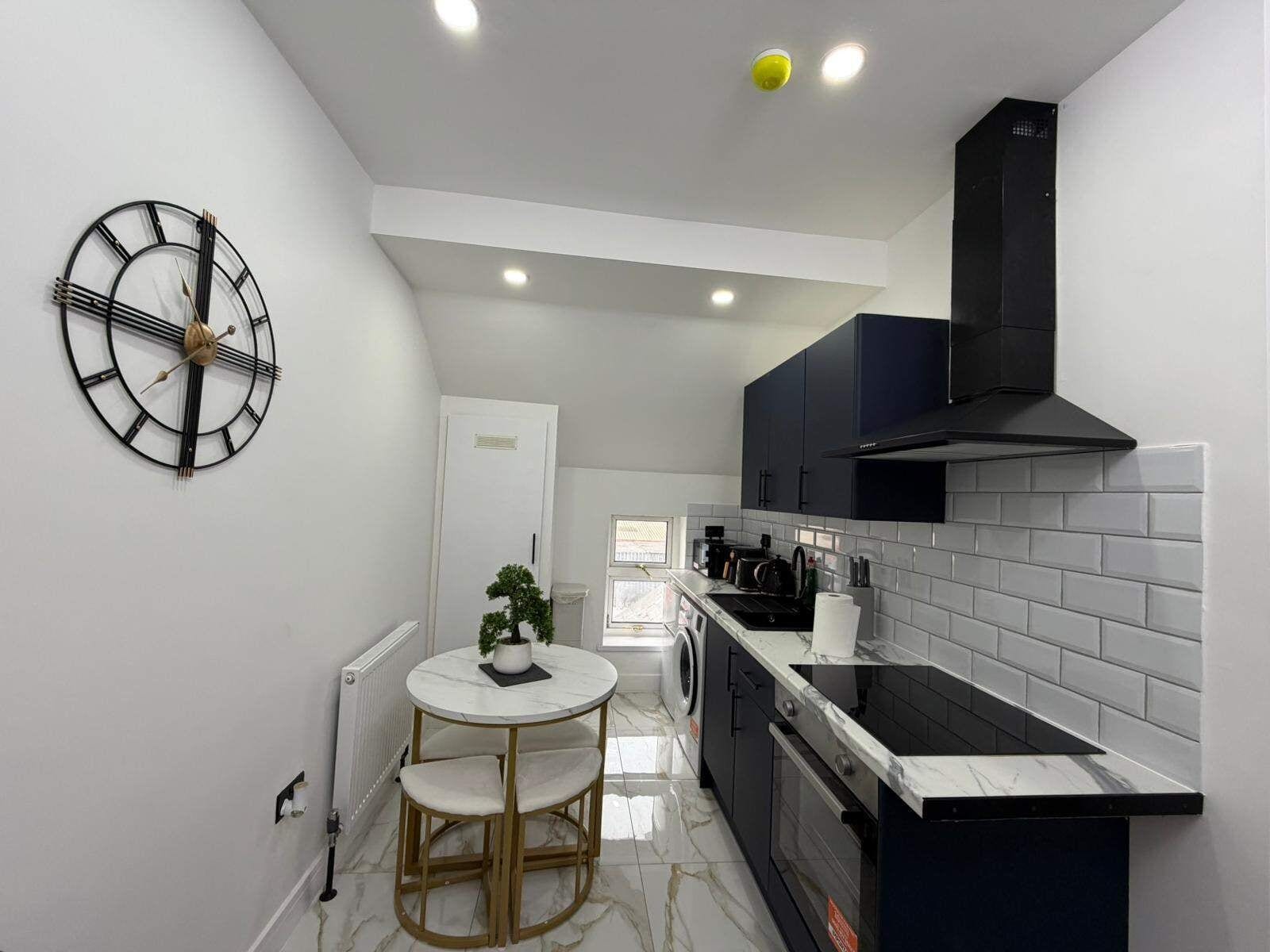 Fridge, microwave, oven, electric kettle