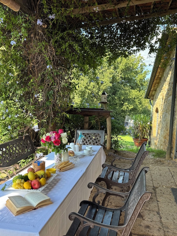 Outdoor dining - Petrarca Apartment - Podere Novo (Bibbona)